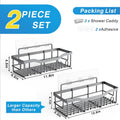 EUDELE Shower Caddy 2 Pack, Adhesive Shower Organizer for Home Decor & Kitchen Storage, No Drilling, Rustproof Stainless Steel Bathroom Shelf