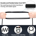 Guitar Cable 10FT, Electric Instrument Bass AMP Cord 1/4 Inch TS Guitar Cables with OFC-Graphene Hybrid Shield for Electric Mandolin, Pro Audio