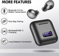 Kurdene Wireless Earbuds, Mini Bluetooth Call Noise Canceling Headphones with Mic 40H Playtime Deep Bass Stereo In-Ear Earbud Lightweight IPX5