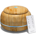 ASAKUKI Essential Oil Diffuser, 300ML Aromatherapy Humidifier with 7-Color Light, Small Home Diffuser with Remote Control for Relaxation -Light Wood