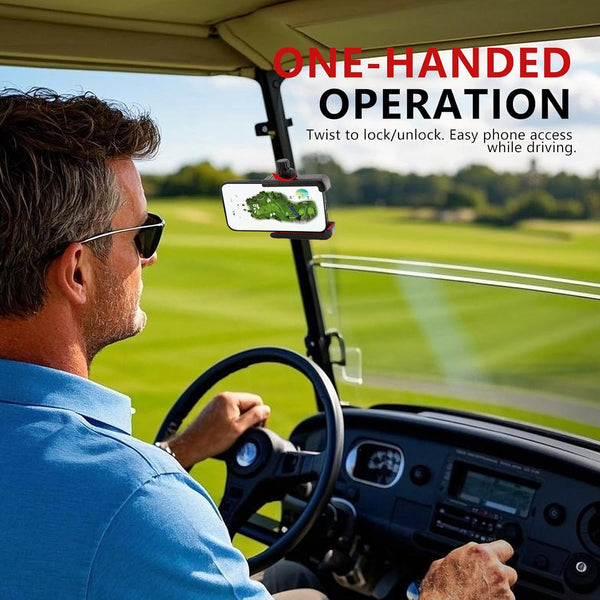 Industrial-Strength Magnetic Phone Holder for Golf Carts - 360° Adjustable | Quick Release, Secures iPhone 15 Pro/Samsung S24 Ultra on EZGO/Club