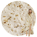 SeaRoomy Burritos Tortilla Throw Blanket, Tortilla Wrap Blanket, Novelty Funny Tortillas Round Blanket Giant Tortillas Round Soft Blankets for