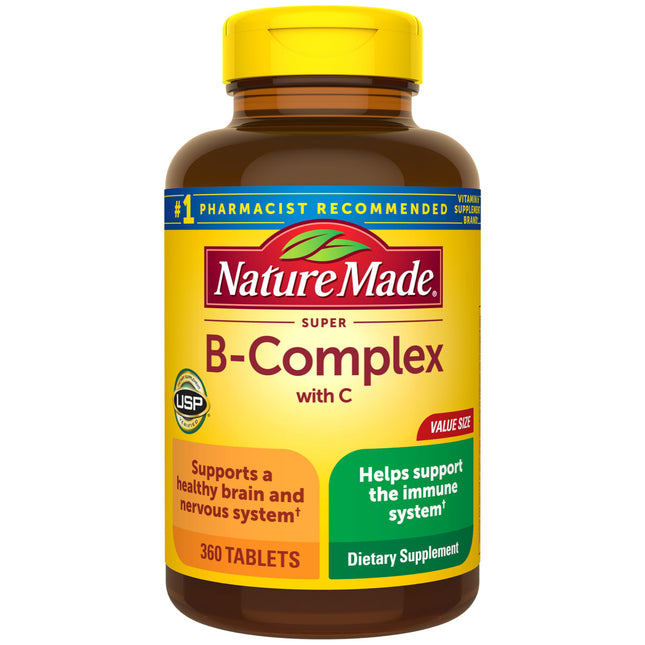Nature Made Super B Complex with Vitamin C and Folic Acid, Dietary Supplement fo