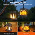 KOOPER 4 Pack Solar Lanterns Outdoor Waterproof, Upgraded Flickering Flame Modes + Constant Modes Hanging Solar Lantern Lights for Outside,