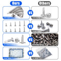 450PCS Self Tapping Screws for Metal, 410 Stainless Steel Self Drilling Screws #80 Truss Head Sheet Metal Screws Assortment Kits, Length 1/2"