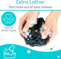 Vive Loofah Sponge Replacement (4 Pk) Shower & Bath Pouf Scrubber for Back & Body Exfoliation, Works with Vive Interchangeable Loofa Handle Long