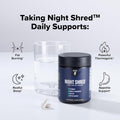 Night Shred Fat Burner and Natural Sleep Support | Ashwaganda, 5-HTP, CLA, Melatonin | Appetite Suppressant | Weight Loss Support Nighttime Fat