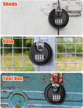 DELSWIN 4-Digit Disc Combination Lock Outdoor - Heavy Duty Combination Padlocks with Hardened Steel Shackle Weatherproof Combo Locks for