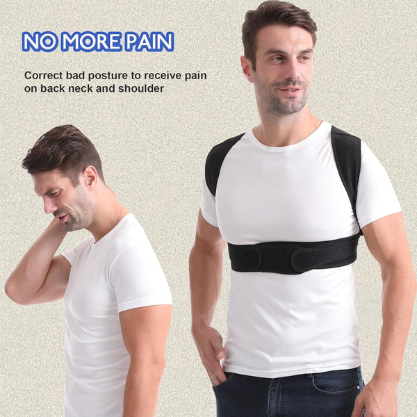 Paskyee Posture Corrector for Women and Men, Adjustable Back Brace for Neck, Shoulder, and Upper Back Pain Relief, Back Straightener for Clavicle