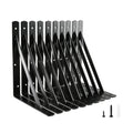 HOME MASTER HARDWARE 12 Inch X 8 Inch Heavy Duty Shelf Brackets, Load Capacity: 600Lb, Black Metal 90 Degree Supports for Shelves 10-Pack, Wall