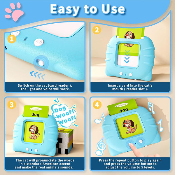 Toddler Toys Talking Flash Cards for 1 2 3 4 5 6 Year Old Boys and Girls, Autism Sensory Toys for Autistic Children, Learning Educational
