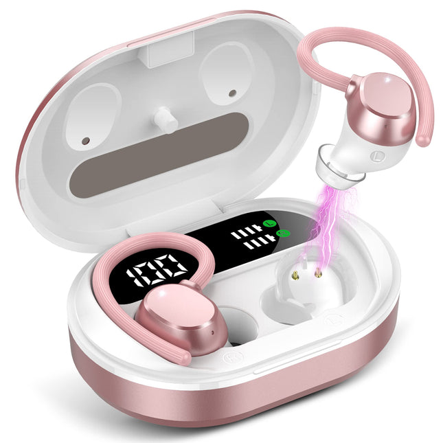 Ear Buds Wireless Earbuds, Hifi Stereo Bluetooth 5.3 Running Headphones with Dual LED Display 30Hrs Playtime, Built-In M