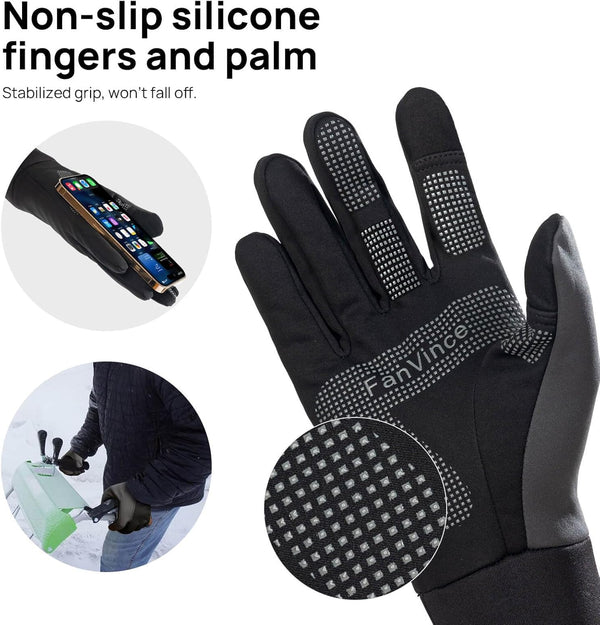 Fanvince Winter Gloves Gifts Men Women - Upgraded Touch Screen Cold Weather Warm Glove for Running Driving Cycling Hiking