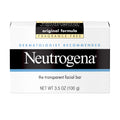 Neutrogena Original Fragrance-Free Facial Cleansing Bar with Glycerin, Pure & Transparent Gentle Face Wash Bar Soap, Free of Harsh Detergents,