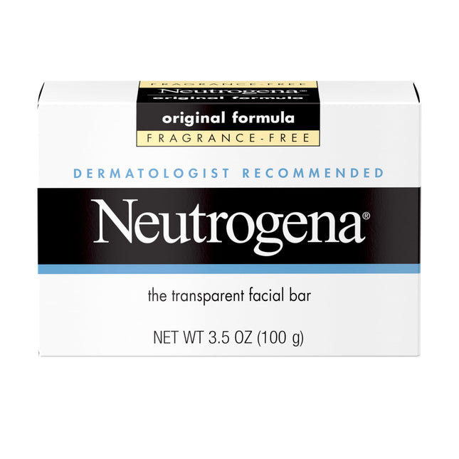 Neutrogena Original Fragrance-Free Facial Cleansing Bar with Glycerin, Pure & Tr