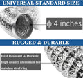 Funmit Dryer Vent Hose Kit - 4 In Diameter by 5 Ft Length - with 2 Stainless Steel Worm Clamp - Flexible Universal Aluminum Foil Non-Insulated -