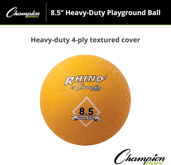 Champion Sports Playground Balls – Single Balls & Sets, Multiple Colors, Durable Nylon-Wound Construction for Kickball & Indoor/Outdoor Play 8.5