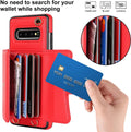 Asuwish Phone Case for Samsung Galaxy S10 Plus Wallet Cover with RFID Blocking Credit Card Holder Wrist Crossbody Strap Lanyard Leather Cell