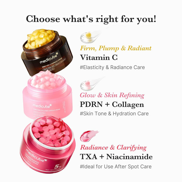Medicube Deep Vitamin C Golden Capsule Face Moisturizer - Liposome Capsules for Wrinkles, Skin Radiance - Transparent Gel for Glow Hydration -