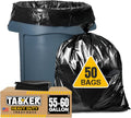 Tasker 55-60 Gallon Trash Bags Heavy Duty | Value 50 Count Bags W/Ties | Extra Large Industrial Trash Bags 55 Gallon, Lawn and Leaf Bags, Extra