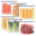 SPLF 6 Pack Reusable Gallon Freezer Bags Dishwasher Safe, BPA FREE Reusable Food Storage Bags, Extra Thick Leakproof Silicone Free 1 Gallon Bags