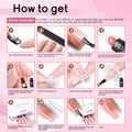 JEWHITENY Poly Extension Gel Nail Kit 14 PCS Poly Gel Kit with Slip Solution and Mini Lamp Nail Art Design Beginner A03