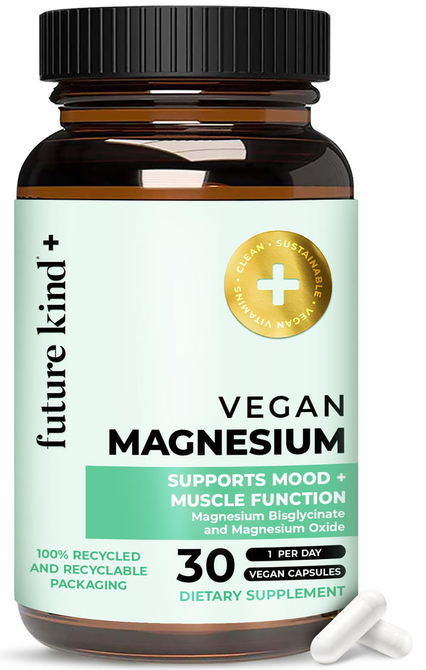 Future Kind Vegan Chelated Magnesium Supplement - Most Bioavailable & 6X More Potent Magnesium Capsules - Supports Sleep, Energy & Muscle