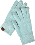 C.C Winter Warm Eco-Friendly Knit Chenille Touchscreen Texting Gloves Mint