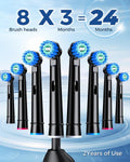Rotating Electric Toothbrush for Adults with 8 Brush Heads, Sensitive Gum Care Electric Toothbrush with 3 Modes and 2 Min Smart Timer,