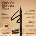 Precision Liquid Eyeliner - Felt-Tipped Liquid Eyeliner Pen - Richly Pigmented Waterproof Black Eyeliner - Achieves Thin or Thick Strokes -
