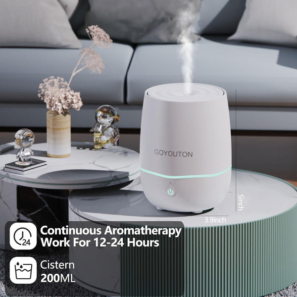 Essential Oil Diffuser, 200ML Diffusers for Home Scent Aromatherapy Diffuser Air Desk Humidifier Oil Diffuser romfor Bedroom Room Office with 7