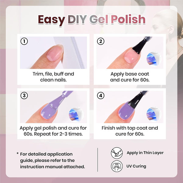Beetles Gel Nail Polish Set, Nude Gray Pink Blue Burgundy Glitter Gel Nails | Modern Muse Collection with 3Pcs Base Matte Glossy Top Coat Soak Off