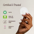 SoulSation Organic Cotton Rounds, 400 Count - Makeup Remover Pads for Face, Lint-Free 100 Count (Pack of 4) Classic