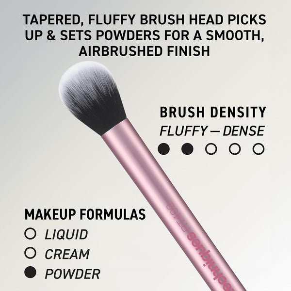Real Techniques 5 Piece Everyday Essentials Makeup Brush Set, Includes 4 Brushes & Makeup Sponge, for Foundation, Blush, Bronzer, Contour,