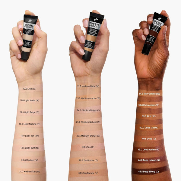 IT Cosmetics Bye Bye under Eye Concealer Travel - Waterproof Full Coverage Concealer for Dark Circles, Fine Lines, Redness & Discoloration,
