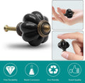 12pcs Black Pumpkin Knobs, Vintage Ceramic Cabinet Knobs | Dresser Knobs, Drawer Knobs, Door Knobs, Drawer Pulls, Dresser Handles with Mounting