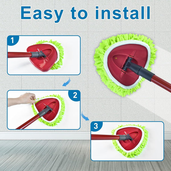Spin Mop Heads Replacements for Ocedar Easywring 1 Tank System 3 Pack Microfiber Chenille Mop Pad Spin Mop Refill for O Cedar Mop Head Replacement