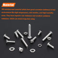 HELIFOUNER 500 Pieces M3 x 6mm /8mm /10mm /12mm /16mm /20mm, Hex Button Head Cap Metric Screws Bolts Washers Nuts Kit, 304 Stainless Steel