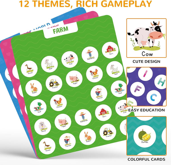 Matching Memory Game for Kids Age 3 4 5 6 7 8 Year Old, Travel Toy for Boys Girls, Wooden Board Game, Road Trip Essentials for Toddler, Airplane/