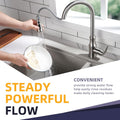 Angle Simple Kitchen Faucet Head Replacement, Sink Faucet Sprayer Attachment, Stream Spray and Pause Mode, Brushed Nickel