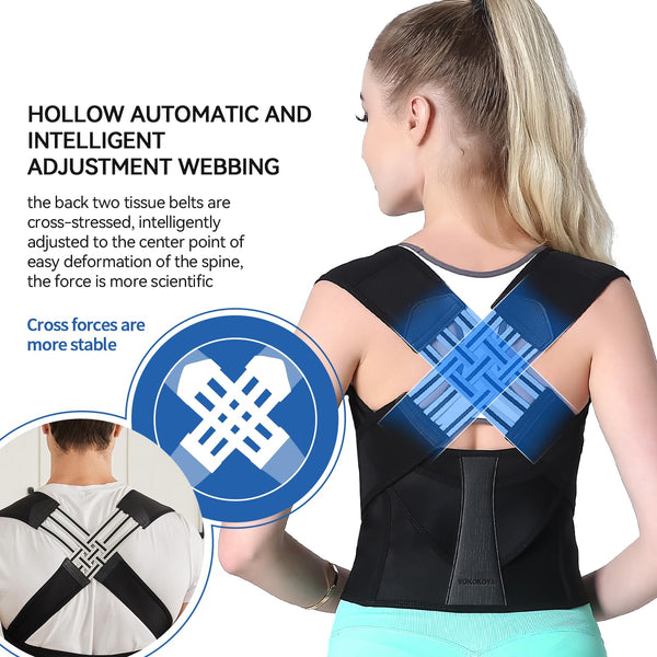 Posture Corrector for Women and Men,Adjustable Shoulder Straightener,Back Support Brace,Upper Spine Scoliosis, Hunchback