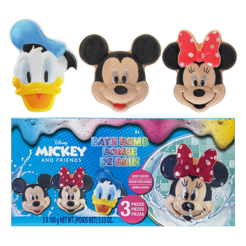 Mickey Minnie and Donald Duck Bath Bombs for Kids, Fun Bright Rainbow Colors, Berry Scented for Kids, Ages 3+, by Townley Girl Disney Mickey