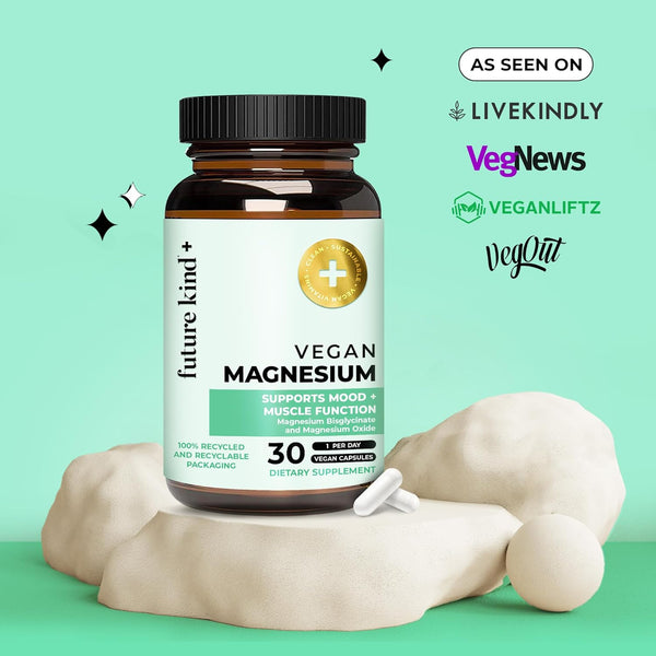 Future Kind Vegan Chelated Magnesium Supplement - Most Bioavailable & 6X More Potent Magnesium Capsules - Supports Sleep, Energy & Muscle