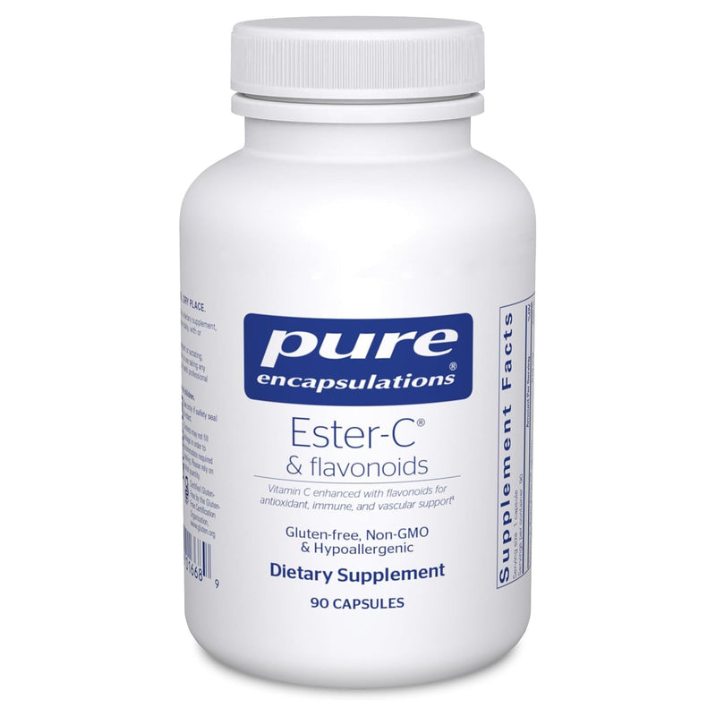 Pure Encapsulations Ester-C & Flavonoids - Vitamin C Supplement for Antioxidants - Immune & Vascular Support* with Calcium & Rutin - Gentle on