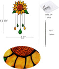 Sunflower Stained Glass Window Hanging,Sunflower Birthday Party Decorations,Outdoor Suncatcher for Patio,Kitchen and Garden Decor,Sunflower Gift