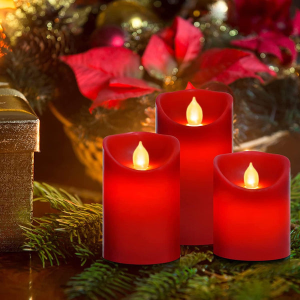 Flameless Battery Operated LED Candles, Remote Control Electric Realistic Candles Flickering Real Wax 4/5/6 Inch 3PACK with 2/4/6/8 Hour Timer for