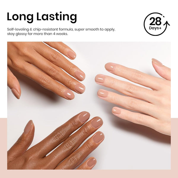 Beetles Nude Gel Nail Polish, 15ml Neutral Brown Base Color Gel Polish | Nail Concealer Mocha Sheer Translucent Effect Soak Off UV French Art