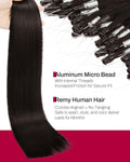 Moresoo Microlink Hair Extensions Human Hair Balayage Dark Brown with Medium Brown Micro Loop Hair Extensions Real Human Hair Brown 50G/50S 14In