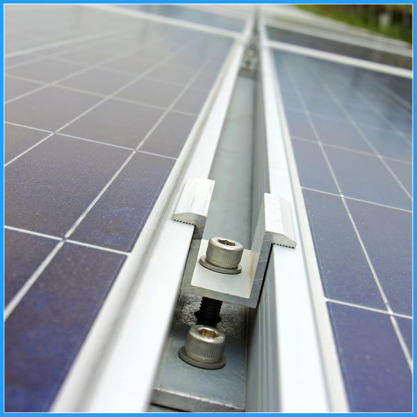 12 Pack Solar Panel Mid Clamps 1.06 Inch Solar Panel Bracket Aluminium Mounting Accessories Aluminum Solar Mid Clamp for Solar Panel Mounting