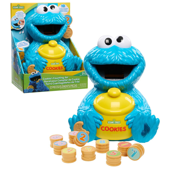 Just Play Sesame Street Cookie'S Counting Jar, 12-Pieces, 20+ Phrases and Sounds